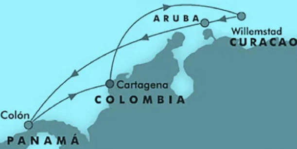 mapa recorrido crucero Cartagena